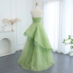 Vestido de Festa Verde Floral 3D Charmoso