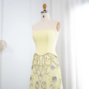Vestido de Festa Longo Luxo com Cristais Saia em Renda