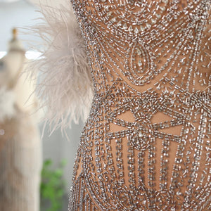 Vestido de Festa Luxo Sereia Ornamentado com Cristais