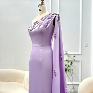 Vestido de Festa Longo com Capa Elegante Lilás - Modelo Especial