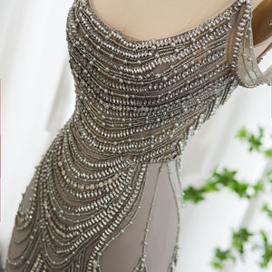 Vestido de Festa Longo Prateado Moderno - Modelo Especial
