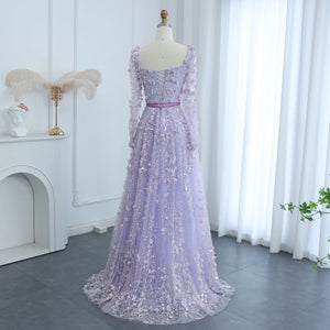 Vestido de Festa Longo Romântico Todo Decorado em Flores e Pedraria