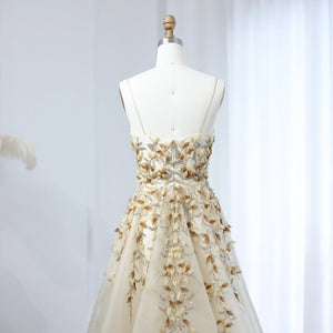 Vestido de Festa Longo com Flores Moderno 3D