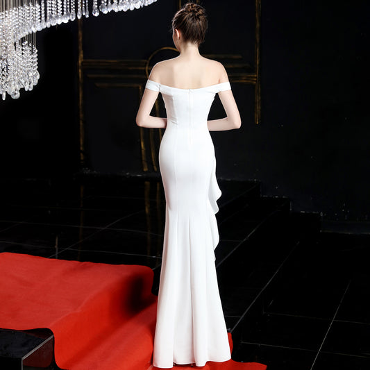 Vestido de Festa Luxo com Detalhe em Laço Branco (Pronta Entrega)