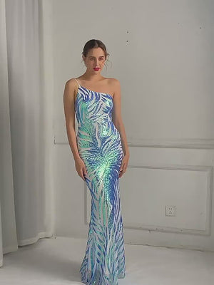 Vestido de Festa Longo Versalhes Azul Serenity (Pronta Entrega)