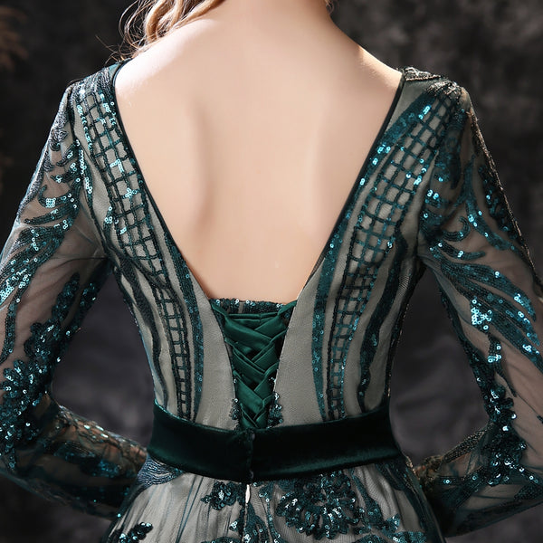 Vestido de Festa Elegante Longo Verde Escuro - (Pronta Entrega)