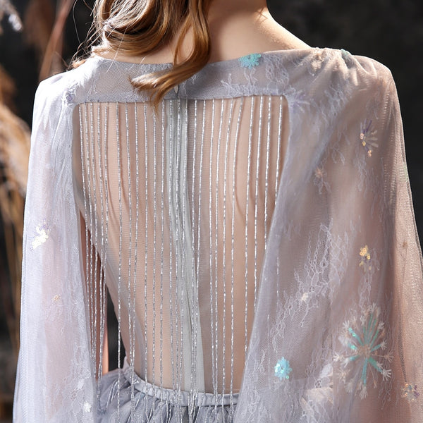 Vestido de Festa Longo Luxo com Detalhes Estrelas Bordadas - Modelo Especial