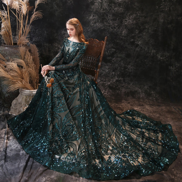 Vestido de Festa Elegante Longo Verde Escuro - (Pronta Entrega)