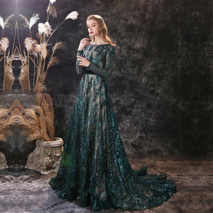 Vestido de Festa Elegante Longo Verde Escuro - (Pronta Entrega)