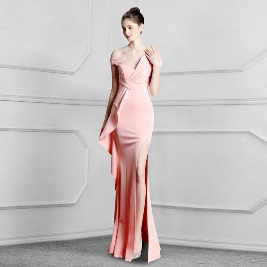 Vestido de Festa Luxo com Detalhe em Laço Rosé