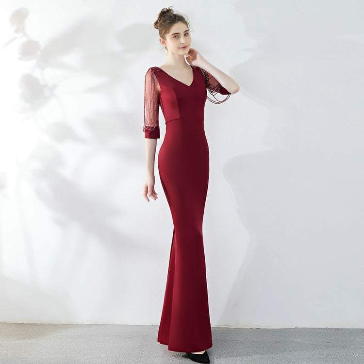 Vestido marsala sales de renda longo