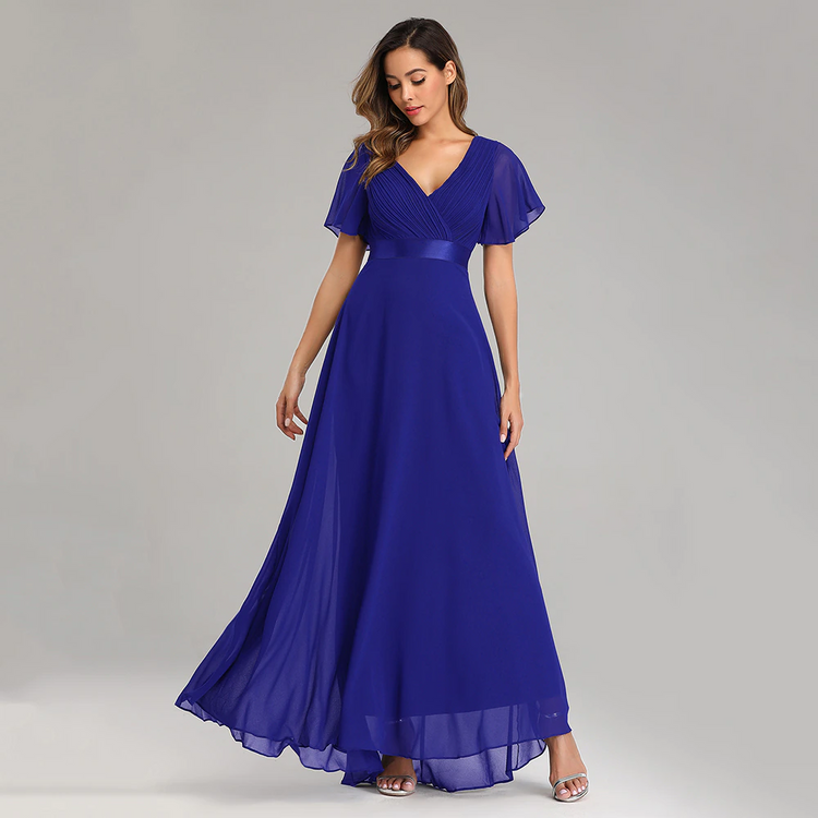 Vestido de cetim azul sales royal