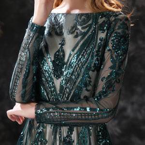 Vestido de Festa Elegante Longo Verde Escuro - (Pronta Entrega)