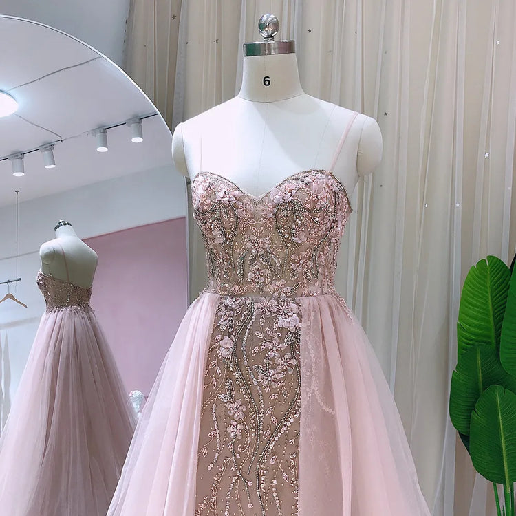 Vestido de Festa Rosa Empoeirado Luxo - Modelo Especial
