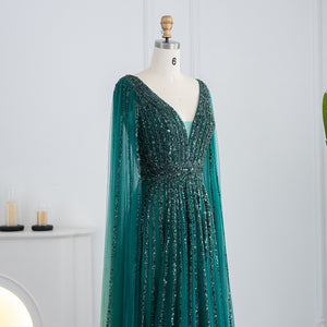Vestido de Festa Longo Luxuoso com Maxi Manga - Modelo Especial