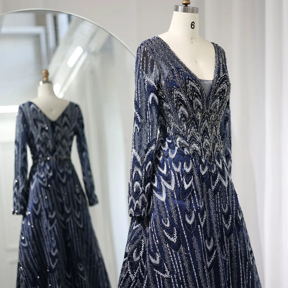 Vestido de Festa com Manga Longa Cristal - Modelo Especial