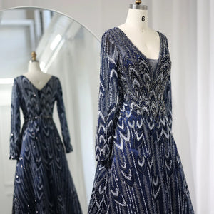 Vestido de Festa com Manga Longa Cristal - Modelo Especial