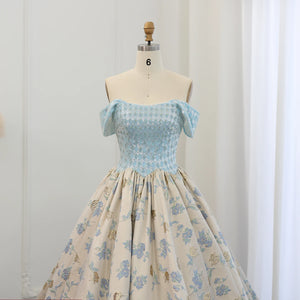 Vestido de Festa Longo Azul Serenity com Saia Volume - Modelo Especial