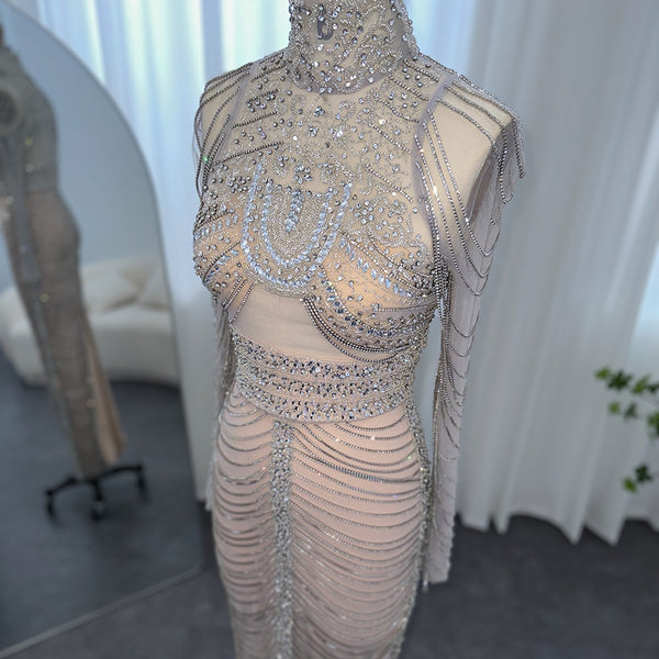 Vestido de Festa Longo Elegância Cristalina - Modelo Especial