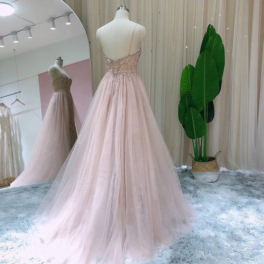 Vestido de Festa Rosa Empoeirado Luxo - Modelo Especial