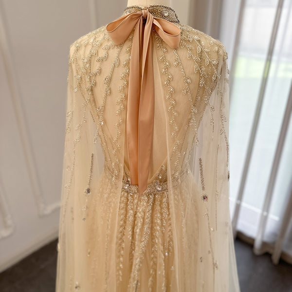 Vestido de Festa Maxi Luxo em Tecido Fluído Cravejado em Cristais - Modelo Especial