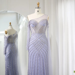 Vestido de Festa Longo com Capa em Renda e Cristais - Modelo Especial