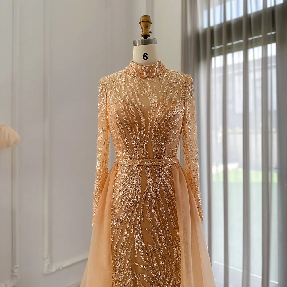 Vestido de Festa Dourado Elegante Longo - Modelo Especial