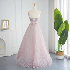 Vestido de Festa Pérola Flutuante Rosa - Modelo Especial