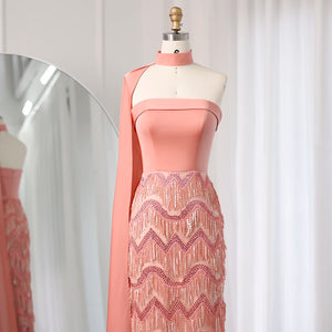 Vestido de Festa Rosa Ondas Brilho - Modelo Especial