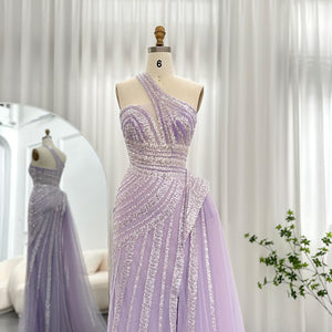 Vestido de Festa Luxo Ombro Assimétrico e Cauda em Tule - Modelo Especial