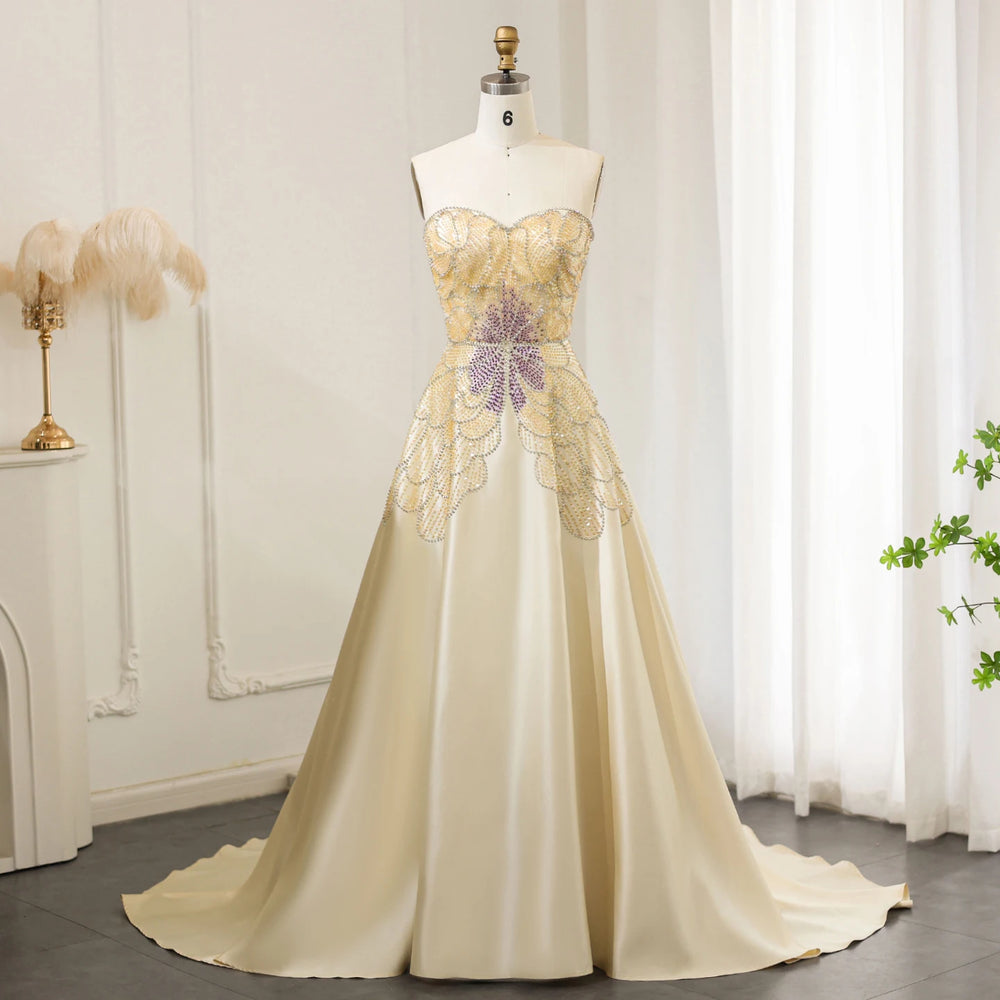 Vestido de Festa Longo Champanhe Buttlerfly - Modelo Especial
