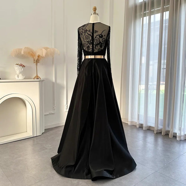 Vestido de Festa Longo Floral Preto - Modelo Especial