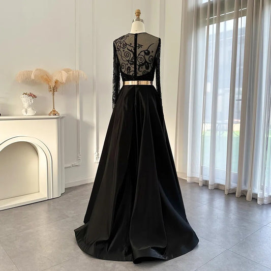 Vestido de Festa Longo Floral Preto - Modelo Especial