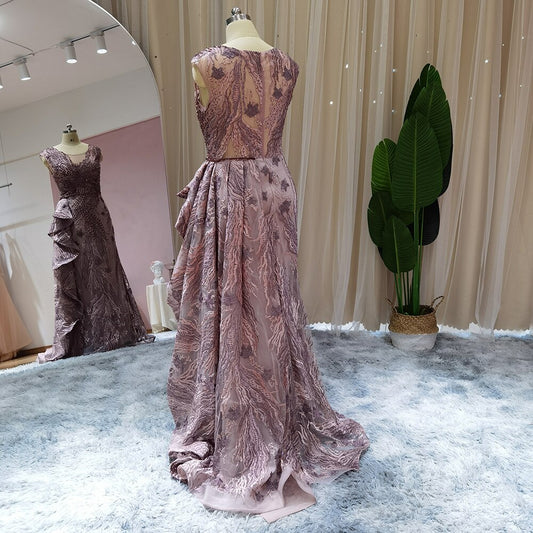 Vestido de Festa Luxo Decorado com Brilho e Babado - Modelo Especial