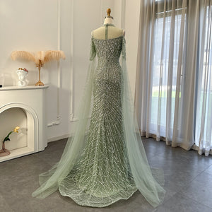 Vestido de Festa Longo com Manga em Renda Cristal - Modelo Especial