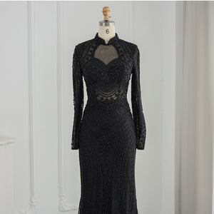 Vestido de Festa de Luxo Deslumbrante com Cristais e Pedrarias