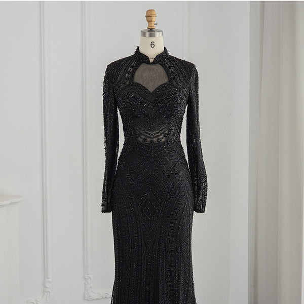 Vestido de Festa de Luxo Deslumbrante com Cristais e Pedrarias