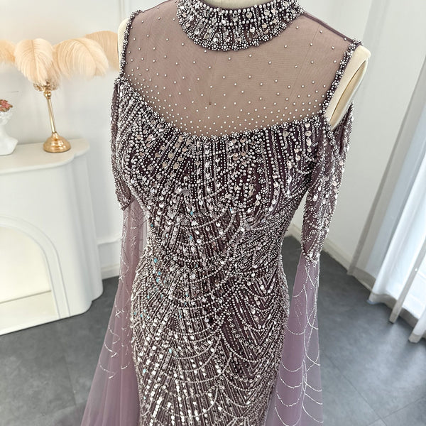 Vestido de Festa Longo com Manga em Renda Cristal - Modelo Especial