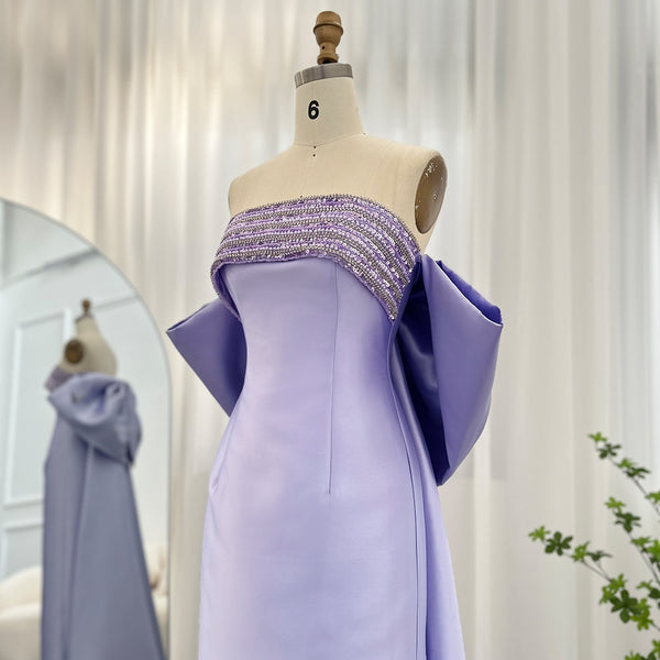 Vestido de Festa Longo Lavanda Primavera Luxuoso - Modelo Especial