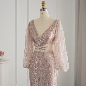 Vestido de Festa Longo Sereia com Detalhes e Faixa - Modelo Especial
