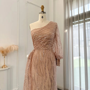 Vestido de Festa Elegante Um Ombro com Saia Volume - Modelo Especial
