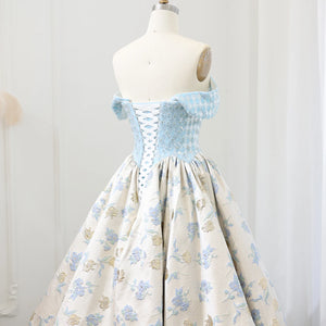 Vestido de Festa Longo Azul Serenity com Saia Volume - Modelo Especial