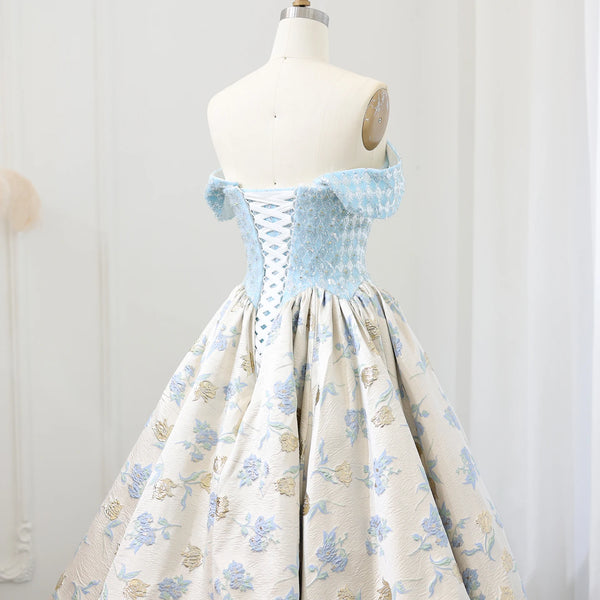 Vestido de Festa Longo Azul Serenity com Saia Volume - Modelo Especial