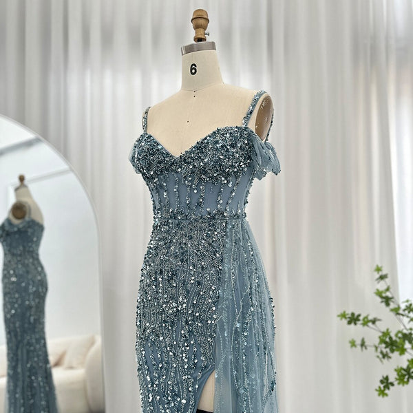 Vestido de Festa com Abertura Lateral Brilho - Modelo Especial