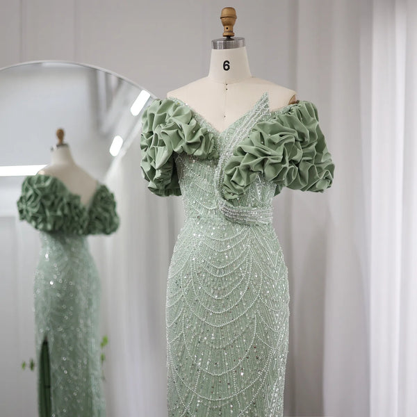 Vestido de Festa Longo Elegante em Pétalas - Modelo Especial