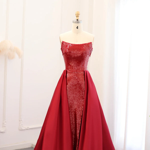 Vestido de Festa Longo Marsala Brilhante Moderno - Modelo Especial