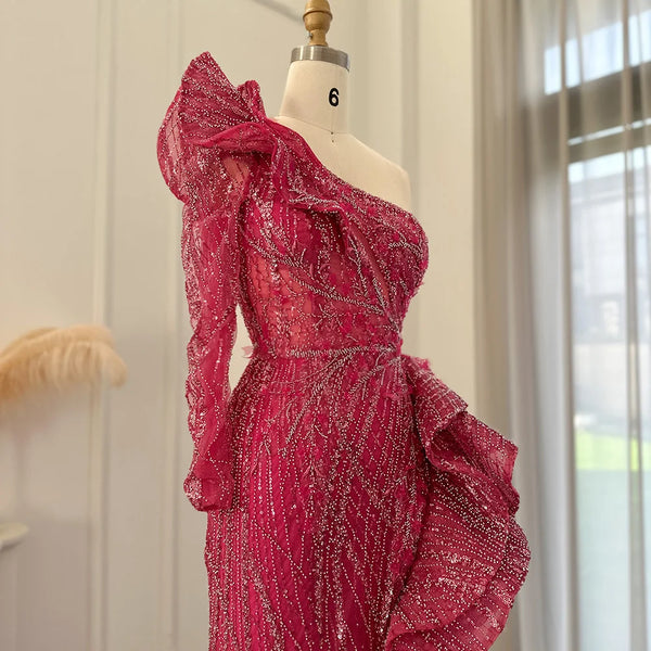 Vestido de Festa Longo Brilhante com Abertura Lateral - Modelo Especial