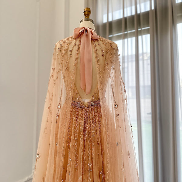 Vestido de Festa Maxi Luxo em Tecido Fluído Cravejado em Cristais - Modelo Especial