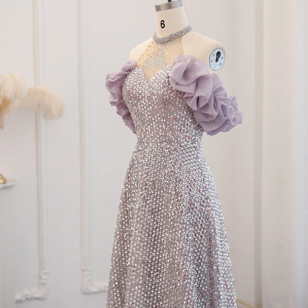 Vestido de Festa Longo Detalhado com Flores - Modelo Especial