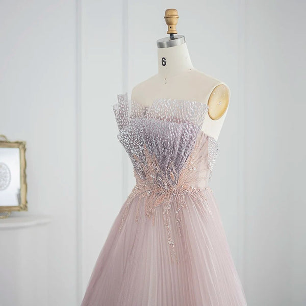 Vestido de Festa Pérola Flutuante Rosa - Modelo Especial